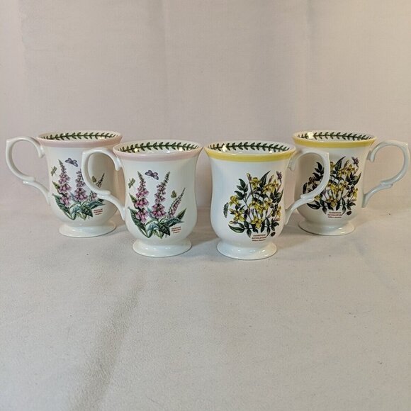 Portmeirion Botanic Garden 4 Set Mugs Floral T1901 T1801 Terrace Lot Pedestal - Picture 1 of 14
